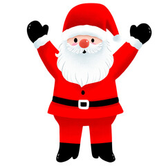 Santa claus in winter character cute cartoon clipart.