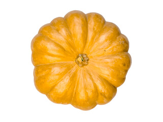 round orange pumpkin top view