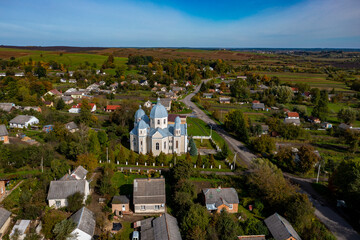 Fototapeta na wymiar Dmytrovychi | Village Dmytrovychi in the Ukraine from above