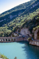 Pesaro Urbino (PU), Italy - August 10, 2022: Gola del Furlo, Pesaro Urbino, Marche, Italy, Europe