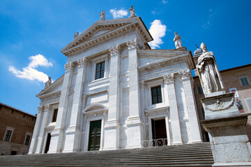 Fototapeta na wymiar Urbino, (PU), Italy - August 10, 2022: Cattedrale di Santa Maria Assunta, Urbino, Pesaro Urbino, Marche, Italy, Europe