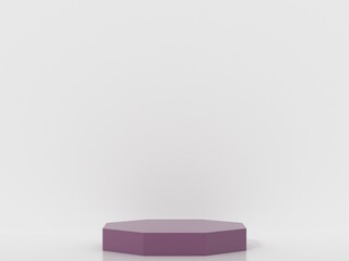 3d octagon podium products display minimal mockup 3d render. color trend minimal studio, clean background podium shape octagon. stand show cosmetic product. Stage showcase on pedestal podium.