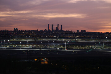 Landscape view of sunset in Madrid