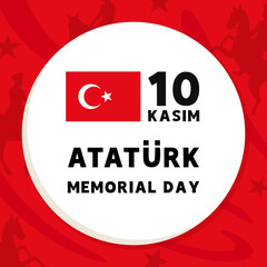 atatürk memorial day 10 kasim banner vector illustration