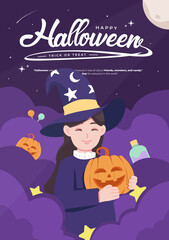 Happy Halloween day concept illustration