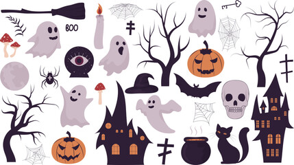 large set of halloween clip art