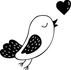 Bird with heart