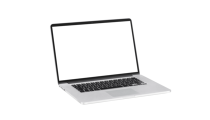 Isolated laptop and display screen for mockup close-up. PNG transparent