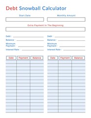 Debt Snowball Calculator Template. Colourful Debt Snowball Calculator Template. Downloadable Planner Template.