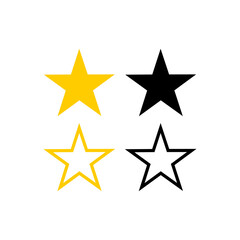 Set of Star icon illustration isolated on white background