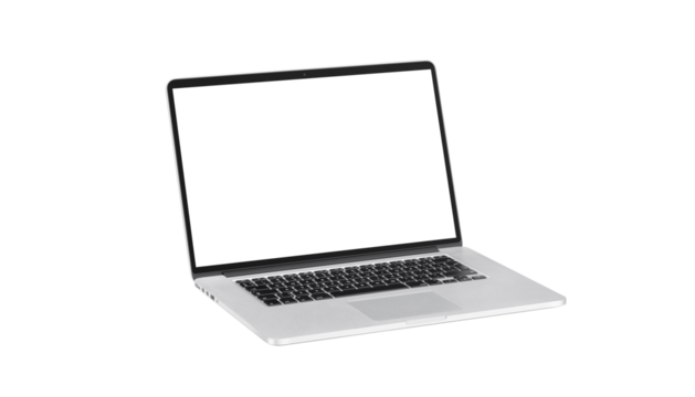 Isolated laptop and display screen for mockup close-up. PNG transparent