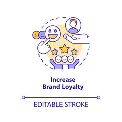 Increase brand loyalty concept icon. Customer satisfaction. User retention abstract idea thin line illustration. Isolated outline drawing. Editable stroke. Arial, Myriad Pro-Bold fonts used