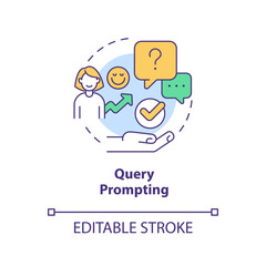 Query prompting concept icon. Optimization. Adjust personalized customer experience abstract idea thin line illustration. Isolated outline drawing. Editable stroke. Arial, Myriad Pro-Bold fonts used