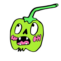 
cartoon style vector illustration halloween pumpkins