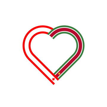 recommend clip art: friendship concept. heart ribbon icon of canada and suriname flags. vector illustration isolated on white background