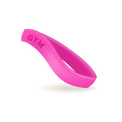 Isometric fitness icon with character exercising with stretching band vector