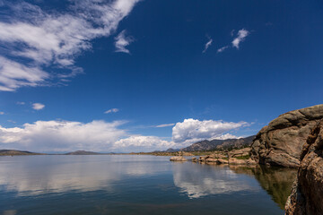 lake and clouds with no people around