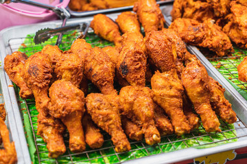 Fried Chicken Drumsticks at Street food market