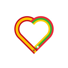 friendship concept. heart ribbon icon of spain and myanmar flags. vector illustration isolated on white background