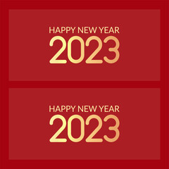 Happy New Year 2023 with gold writing