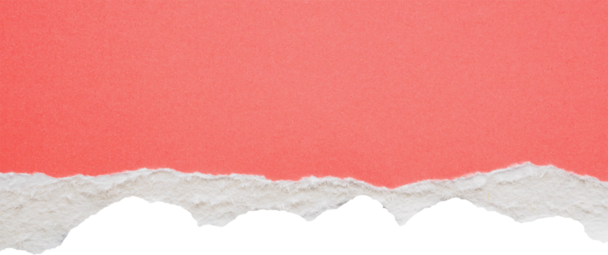 pink ripped paper torn edges strips isolated on white background