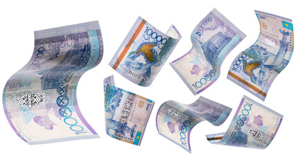 Flying 10000 thousand tenge. Kazakhstan money. Front side and wrong side