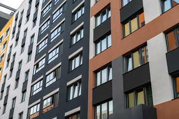 EU Modern european complex of apartment buildings. And outdoor facilities. Mixed media