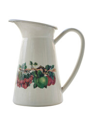 vintage white jug isolate on white background