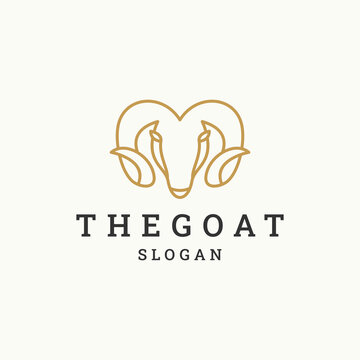 The goat logo icon design template 