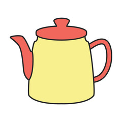 Teapot vector icon.Color vector icon isolated on white background teapot.