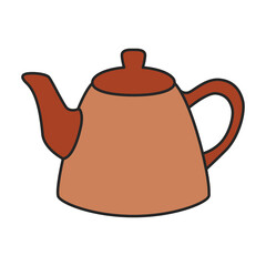 Teapot vector icon.Color vector icon isolated on white background teapot.