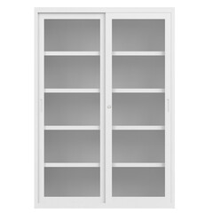 3d rendering illustration of an office cabinet with glass doors