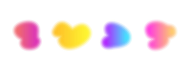Gradient liquid blob shapes