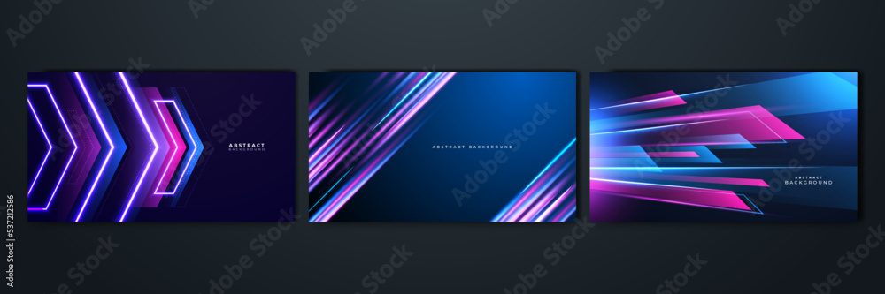 Wall mural Modern abstract speed line background. Dynamic motion speed of light. Technology velocity movement pattern for banner or poster design. Vector illustration