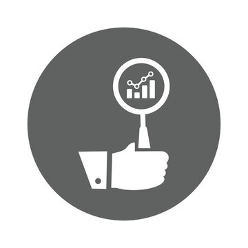 recommend clip art: Analytics, analysis, graph icon. Gray vector sketch.