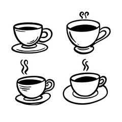 Hand drawn illustration of coffee cups.