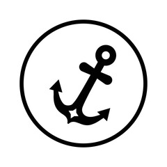 Anchor, marine, nautical icon. Black vector graphics.