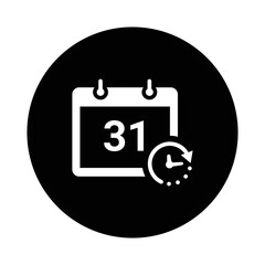 Obraz premium Timetable, calendar, date icon. Black vector sketch.
