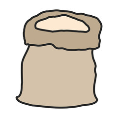 Bag of flour vector icon.Color vector icon isolated on white background bag of flour.