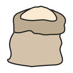 Bag of flour vector icon.Color vector icon isolated on white background bag of flour.