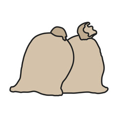 Bag of flour vector icon.Color vector icon isolated on white background bag of flour.