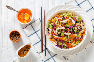 Chinese Chicken Salad with mandarins and veggies