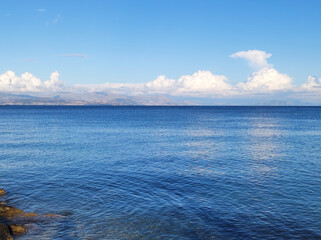 Obraz premium calm surface of Ionian sea on Corfu island