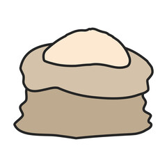 Bag of flour vector icon.Color vector icon isolated on white background bag of flour.