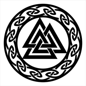 Valknut, Celtic knot, Norse mythology, protection symbol, vector, isolated