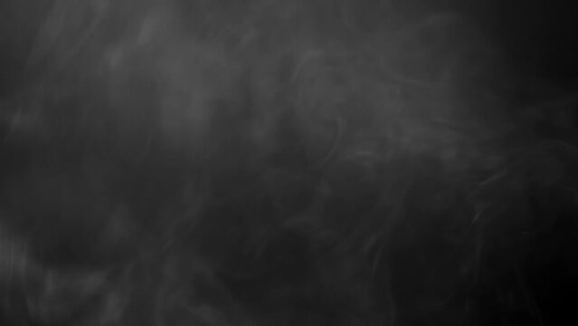 Real smoke clouds on black