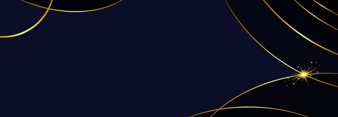 Vector abstract background. Dark background with golden thin lines
