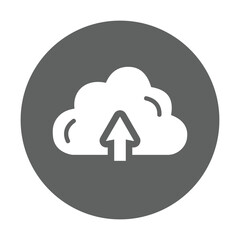 Cloud, computing, upload icon. Gray vector graphics.