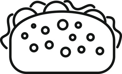 Falafel sandwich icon outline vector. Cooking vegan. Cucumber food