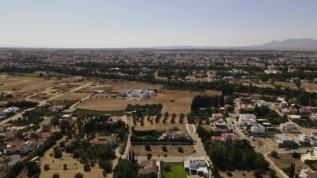 Aerial drone view of Nicosia, Cyprus